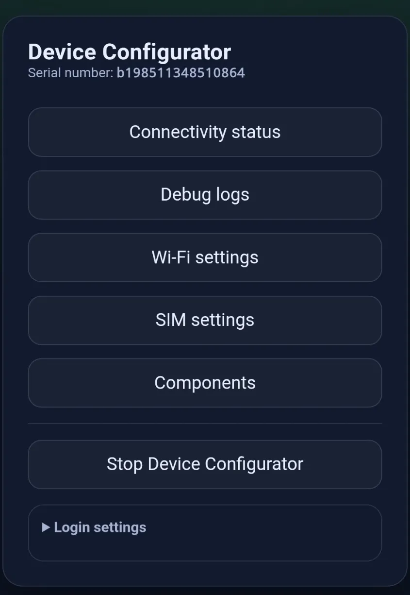 Startseite mit den wichtigsten Navigationseinträgen.