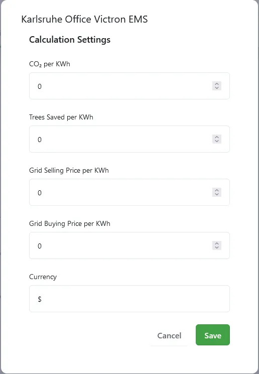 Calculation settings