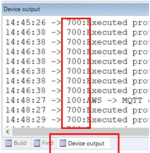 Device output and debug messages