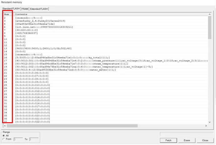 Memory entries in LogicIO IDE