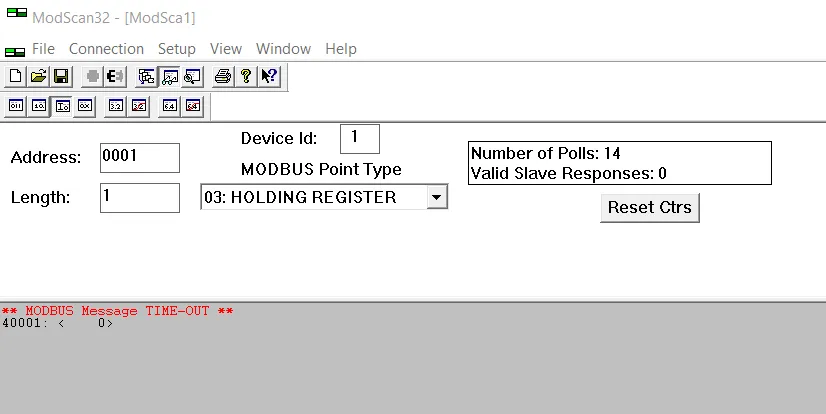 ModScan32 register data